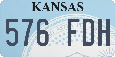 KS license plate 576FDH