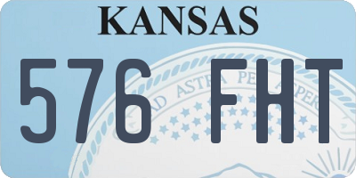 KS license plate 576FHT