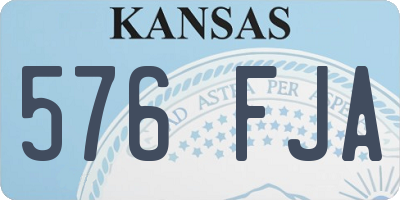 KS license plate 576FJA