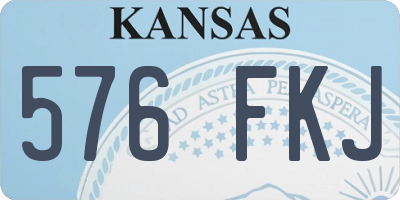 KS license plate 576FKJ