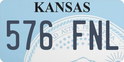 KS license plate 576FNL