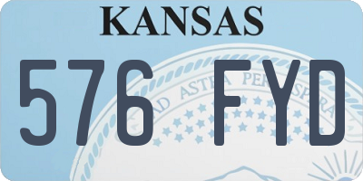 KS license plate 576FYD