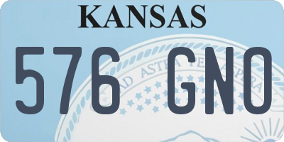 KS license plate 576GNO