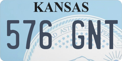 KS license plate 576GNT