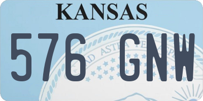 KS license plate 576GNW