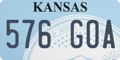 KS license plate 576GOA