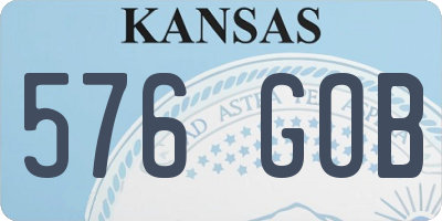 KS license plate 576GOB
