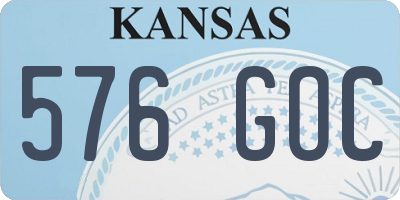 KS license plate 576GOC