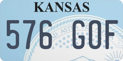 KS license plate 576GOF