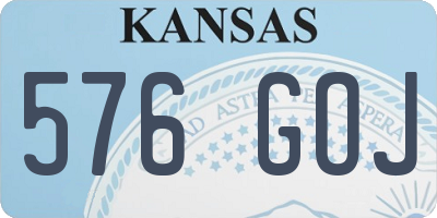 KS license plate 576GOJ