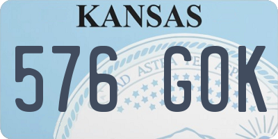KS license plate 576GOK