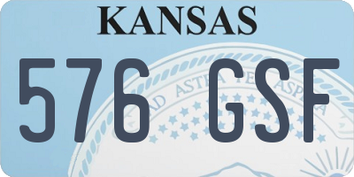 KS license plate 576GSF