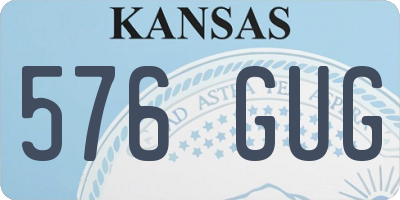 KS license plate 576GUG