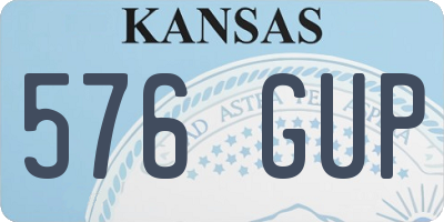 KS license plate 576GUP