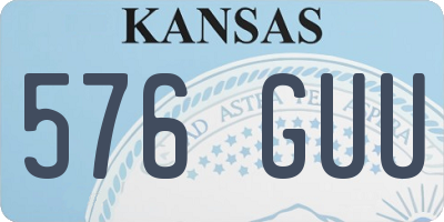 KS license plate 576GUU