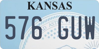 KS license plate 576GUW