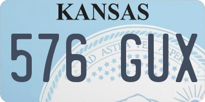 KS license plate 576GUX