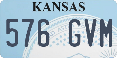 KS license plate 576GVM