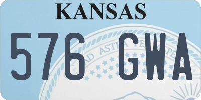 KS license plate 576GWA