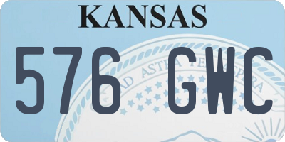 KS license plate 576GWC
