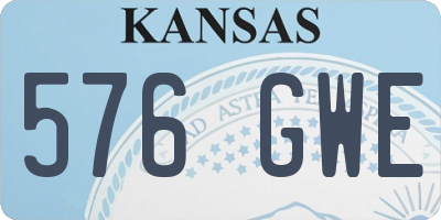 KS license plate 576GWE