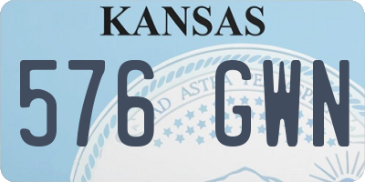 KS license plate 576GWN