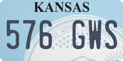 KS license plate 576GWS