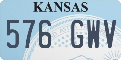 KS license plate 576GWV