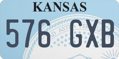 KS license plate 576GXB
