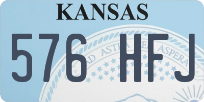 KS license plate 576HFJ