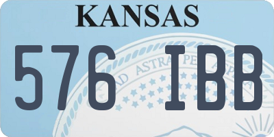 KS license plate 576IBB