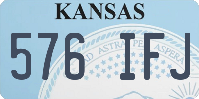 KS license plate 576IFJ