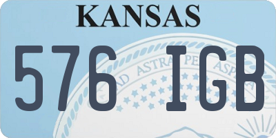 KS license plate 576IGB