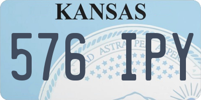 KS license plate 576IPY
