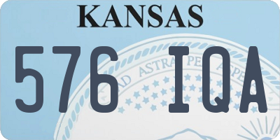 KS license plate 576IQA