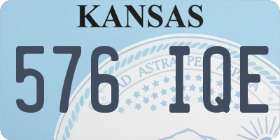 KS license plate 576IQE