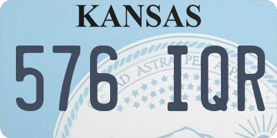 KS license plate 576IQR
