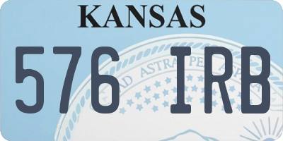 KS license plate 576IRB