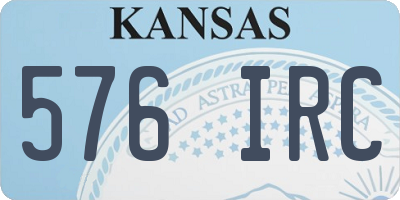 KS license plate 576IRC