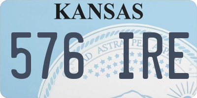KS license plate 576IRE