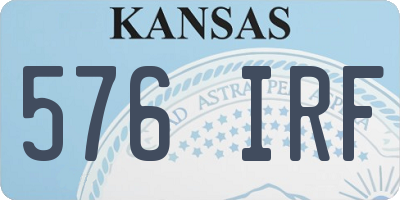 KS license plate 576IRF