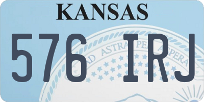 KS license plate 576IRJ