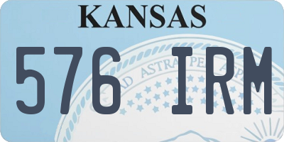 KS license plate 576IRM