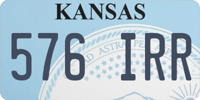 KS license plate 576IRR