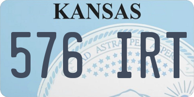 KS license plate 576IRT