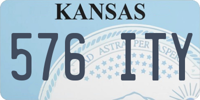 KS license plate 576ITY