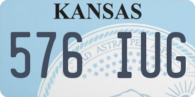 KS license plate 576IUG