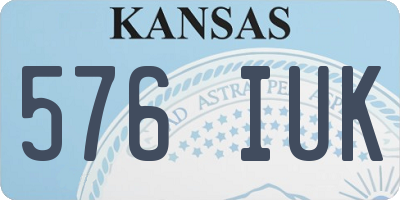 KS license plate 576IUK