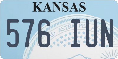 KS license plate 576IUN