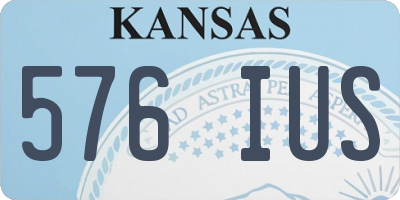 KS license plate 576IUS